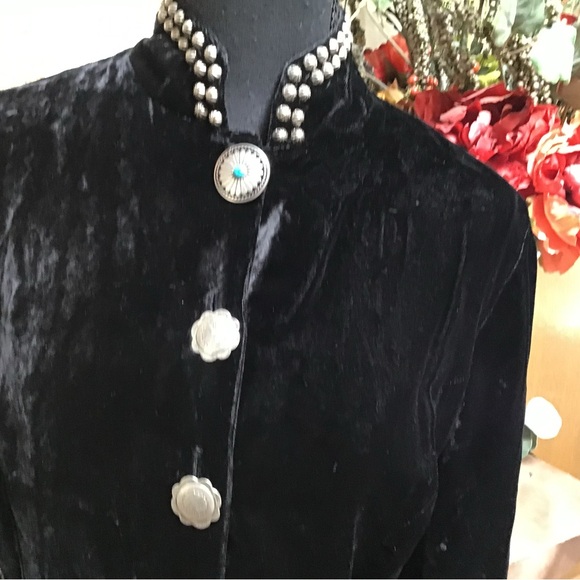 Double D Ranch Black Velvet Long Sleeve Dress - Picture 2 of 14